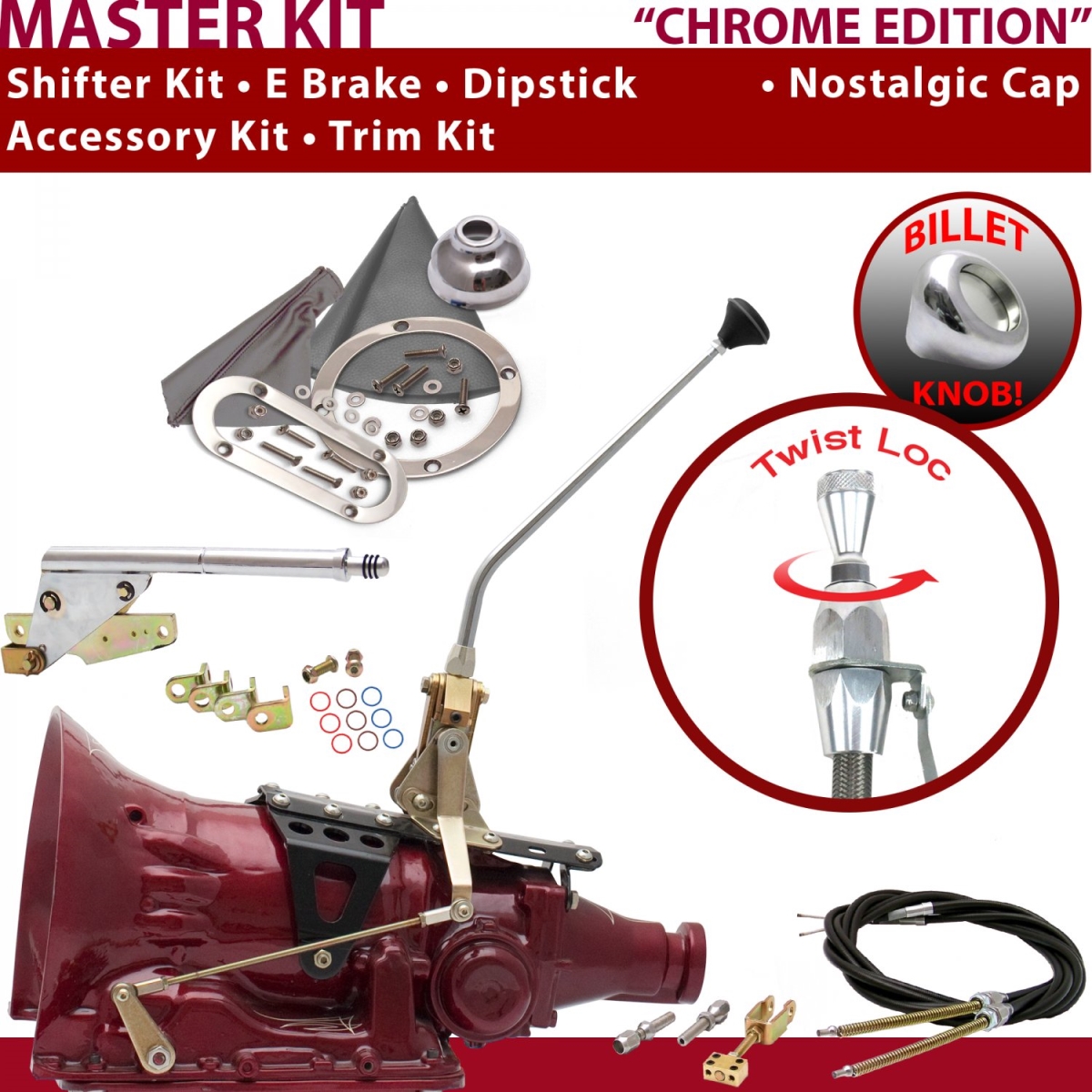 American Shifter 508025 518 Shifter Kit Chrome 12 in. E Brake Cable Trim Kit Dipstick for F0334 -  American Shifter Company