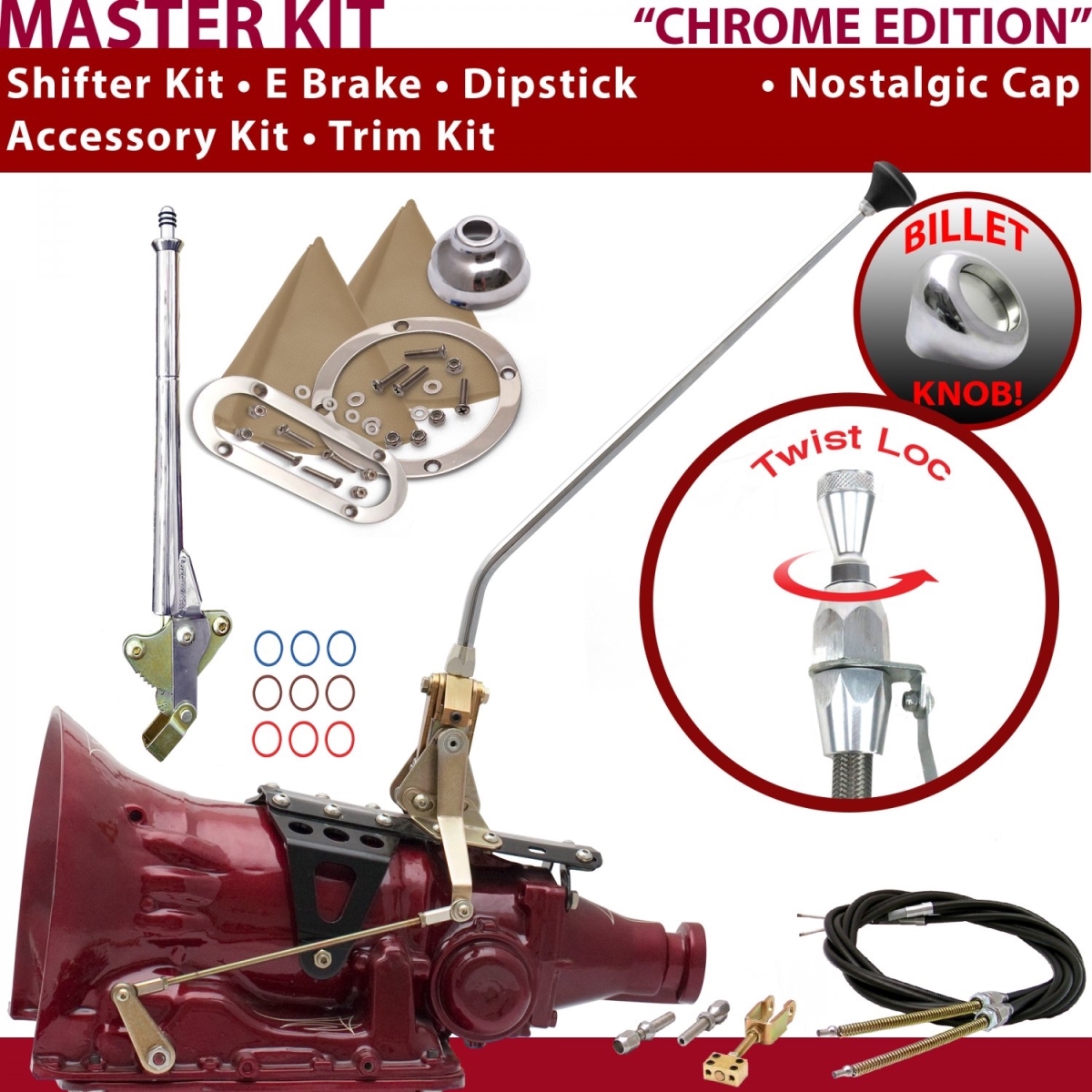 American Shifter 516470 FMX Shifter Kit Chrome 16 in. E Brake Cable Trim Kit Dipstick for F2403 -  American Shifter Company