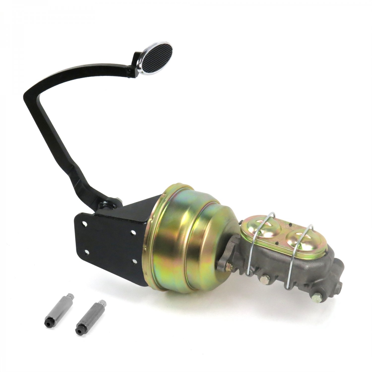 Picture of Helix Suspension Brakes & Steering 320041 32 Ford 8 in. Dual Brake Pedal Kit Disc & Drum Small Oval Chrome Pad