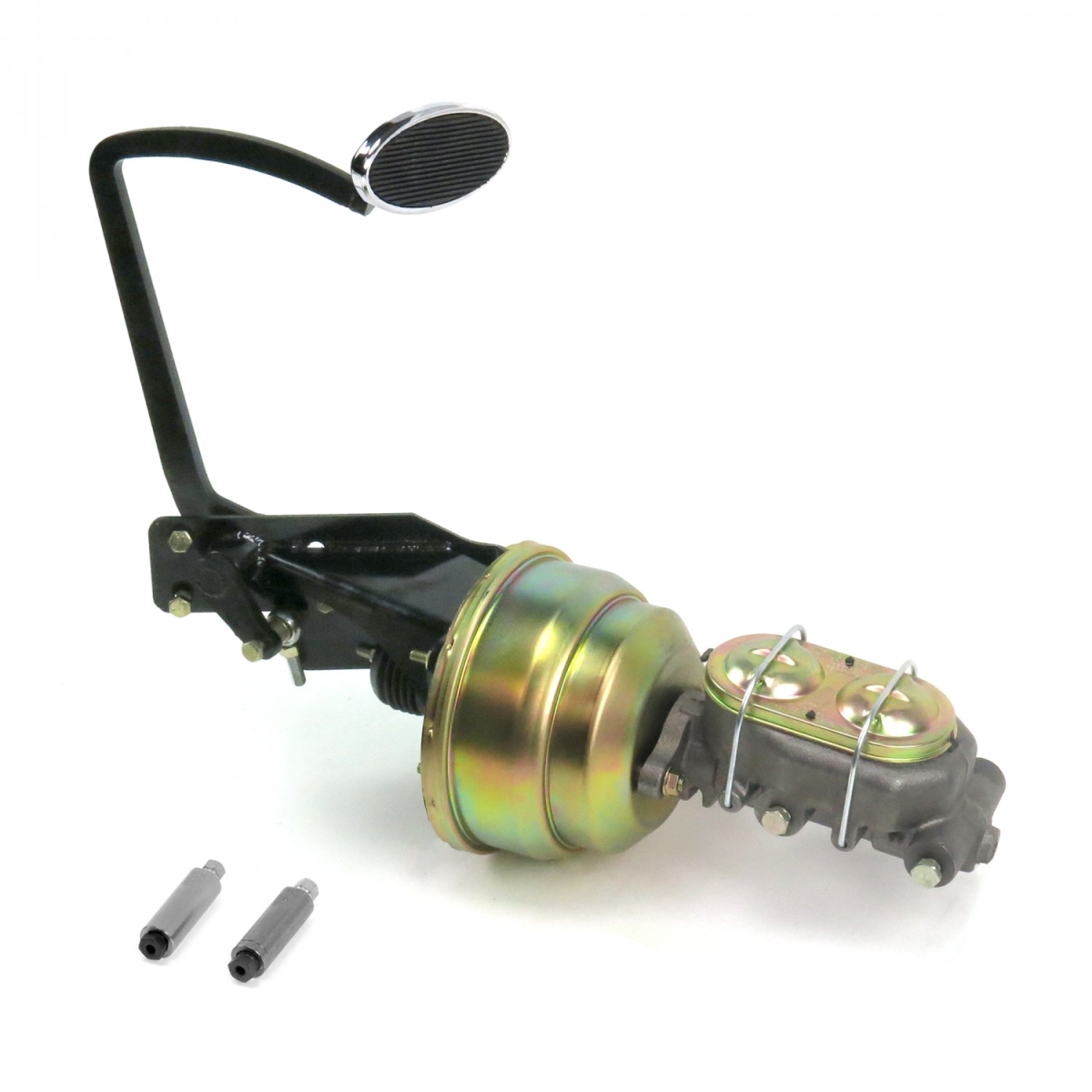 Picture of Helix Suspension Brakes & Steering 320256 35-40 Ford OEM X 7 in. Dual Brake Pedal Kit Disc & Disc Small Oval Chrome Pad