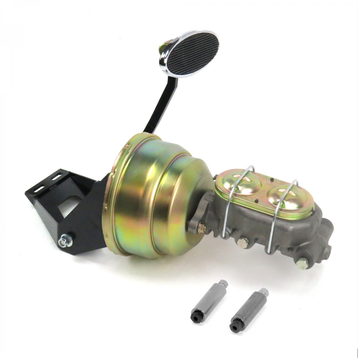 55-59 Chevy Truck Firewall 8 in. Single Brake Pedal Kit Disc & Drum Large Oval Chrome Pad