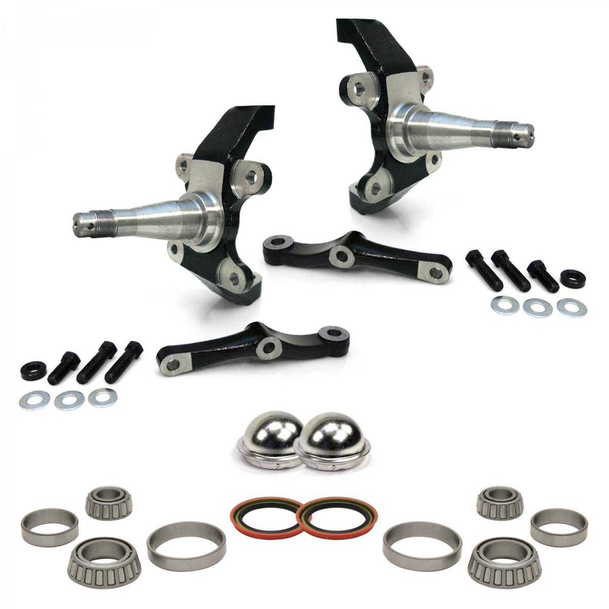 Pro Touring Dropped MII & Pinto Spindles with Bearings, Seals & Dust Caps
