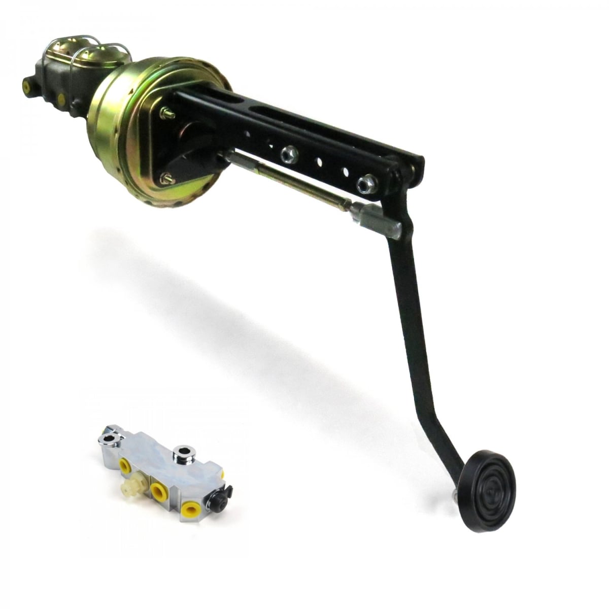 Universal Adjustable Firewall 8 in. Dual Brake Pedal Kit Disc & Drum 3 in. Rubber Pad