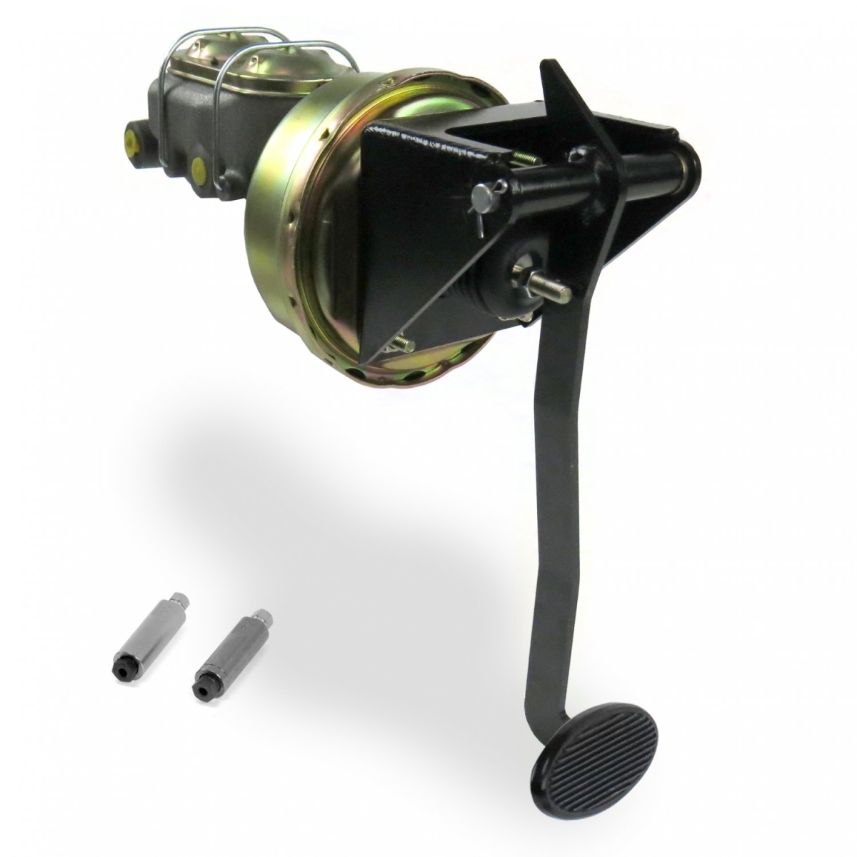 Universal Firewall 8 in. Single Brake Pedal Kit Adjustable Disc & Disc Small Oval Black Pad