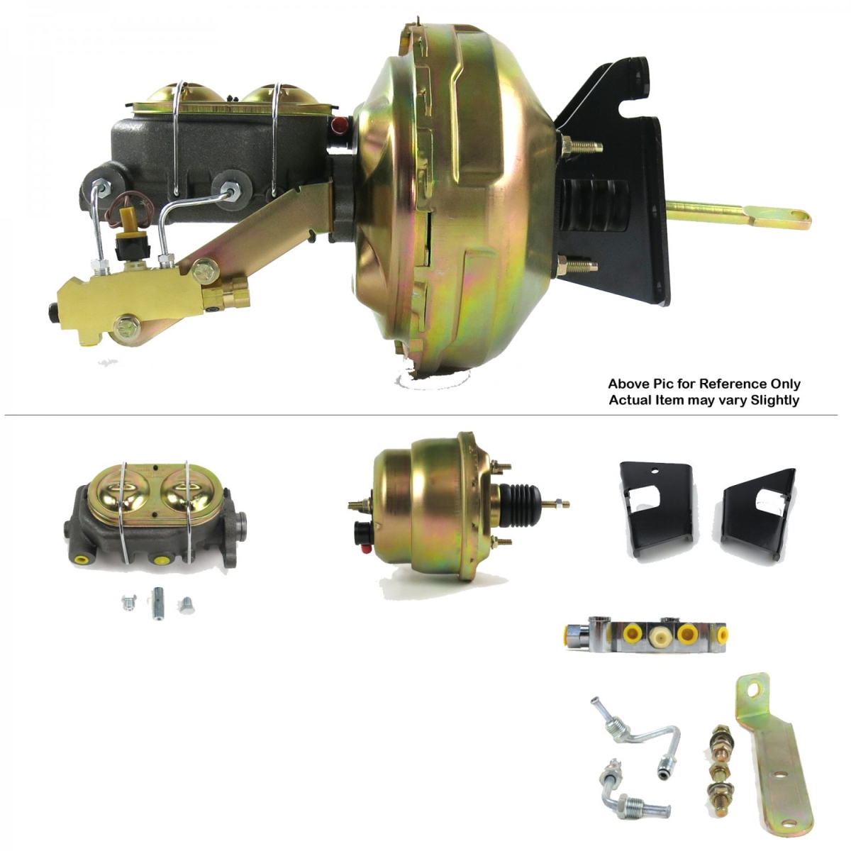 1973-1977 Chevy Chevelle Firewall Mount Power 7 in. Dual Brake Booster Kit Disc & Disc