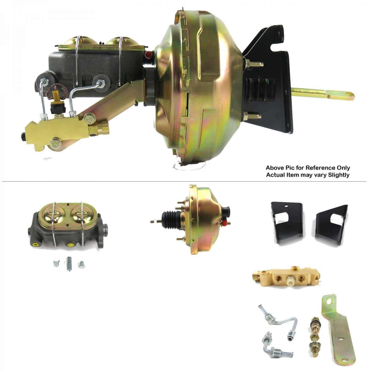 1973-1977 Chevy Chevelle Firewall Mount Power 8 in. Single Brake Booster Kit Disc & Drum