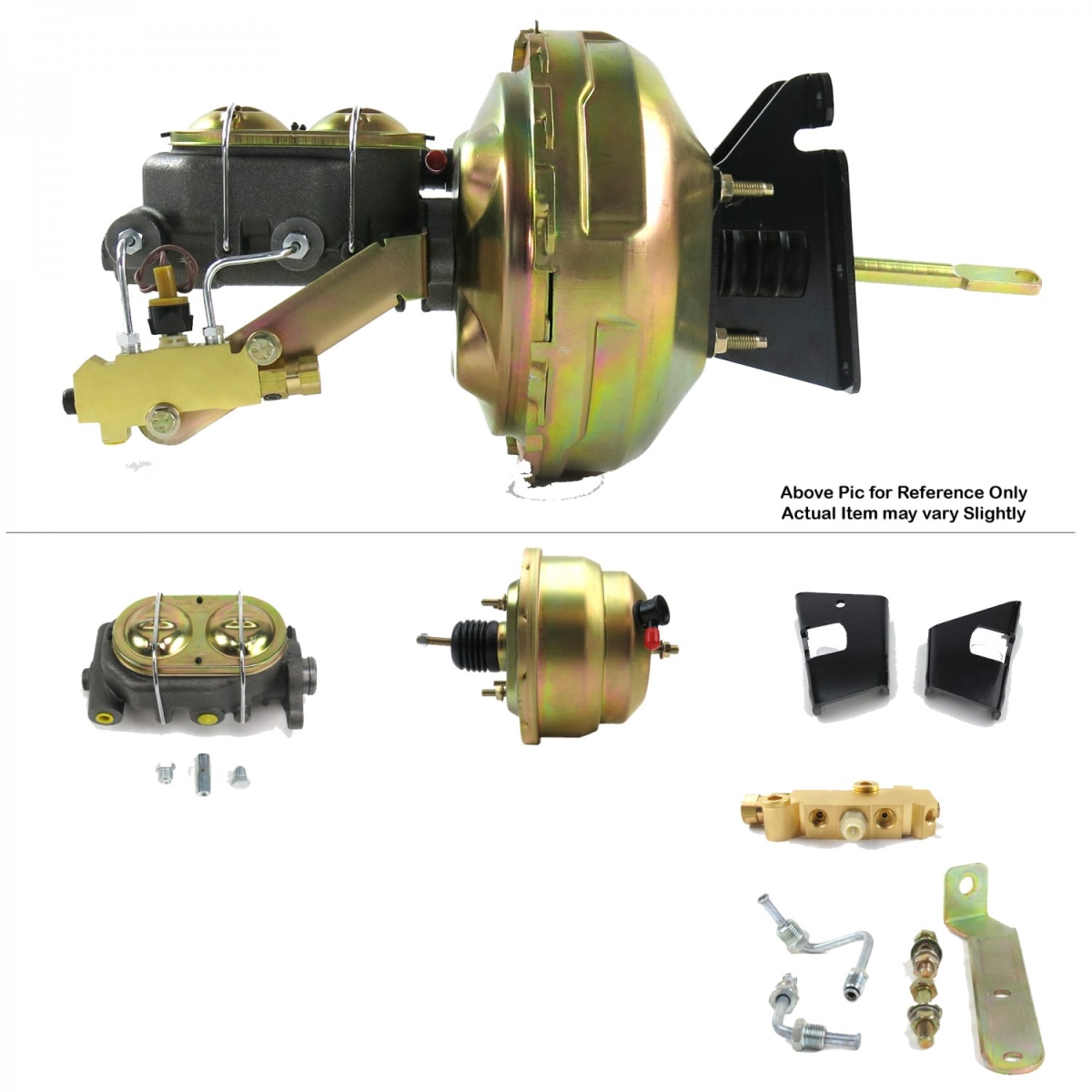 1973-1977 Chevy Chevelle Firewall Mount Power 8 in. Dual Brake Booster Kit Disc & Drum
