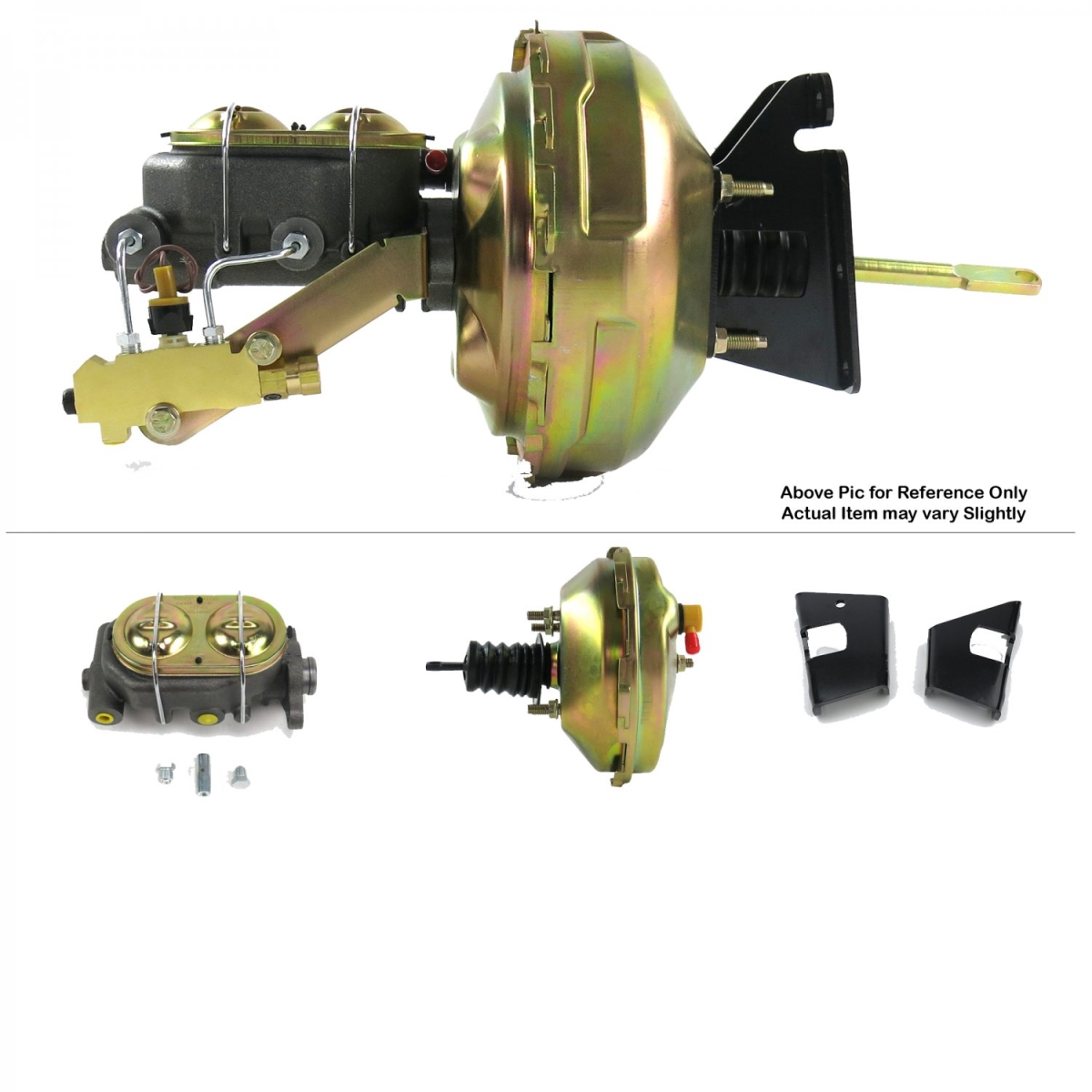 1973-1977 Chevy Chevelle Firewall Mount Power 9 in. Single Brake Booster Kit Disc & Drum