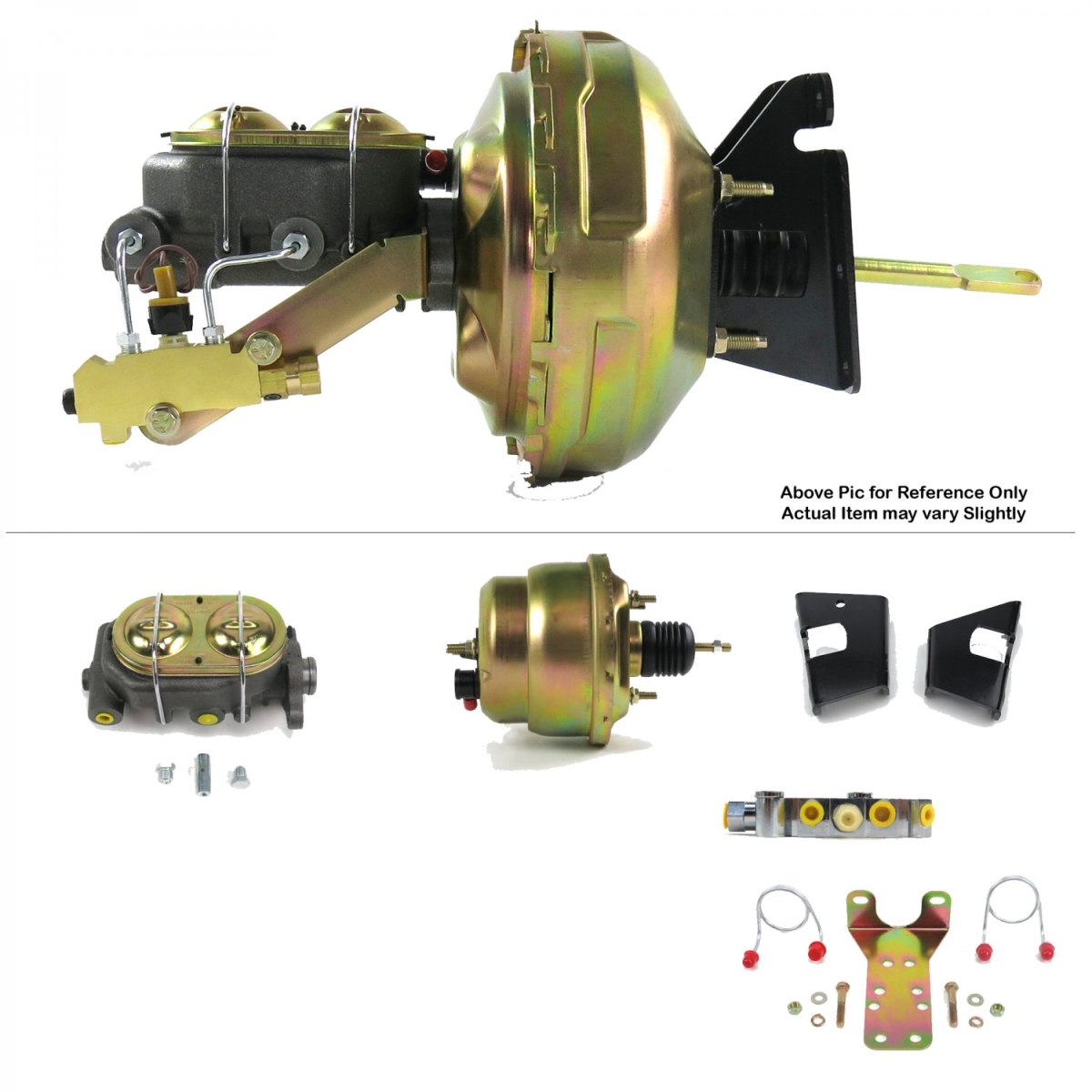 1973-1977 Chevy Chevelle Firewall Mount Power 7 in. Dual Brake Booster Kit Disc & Disc