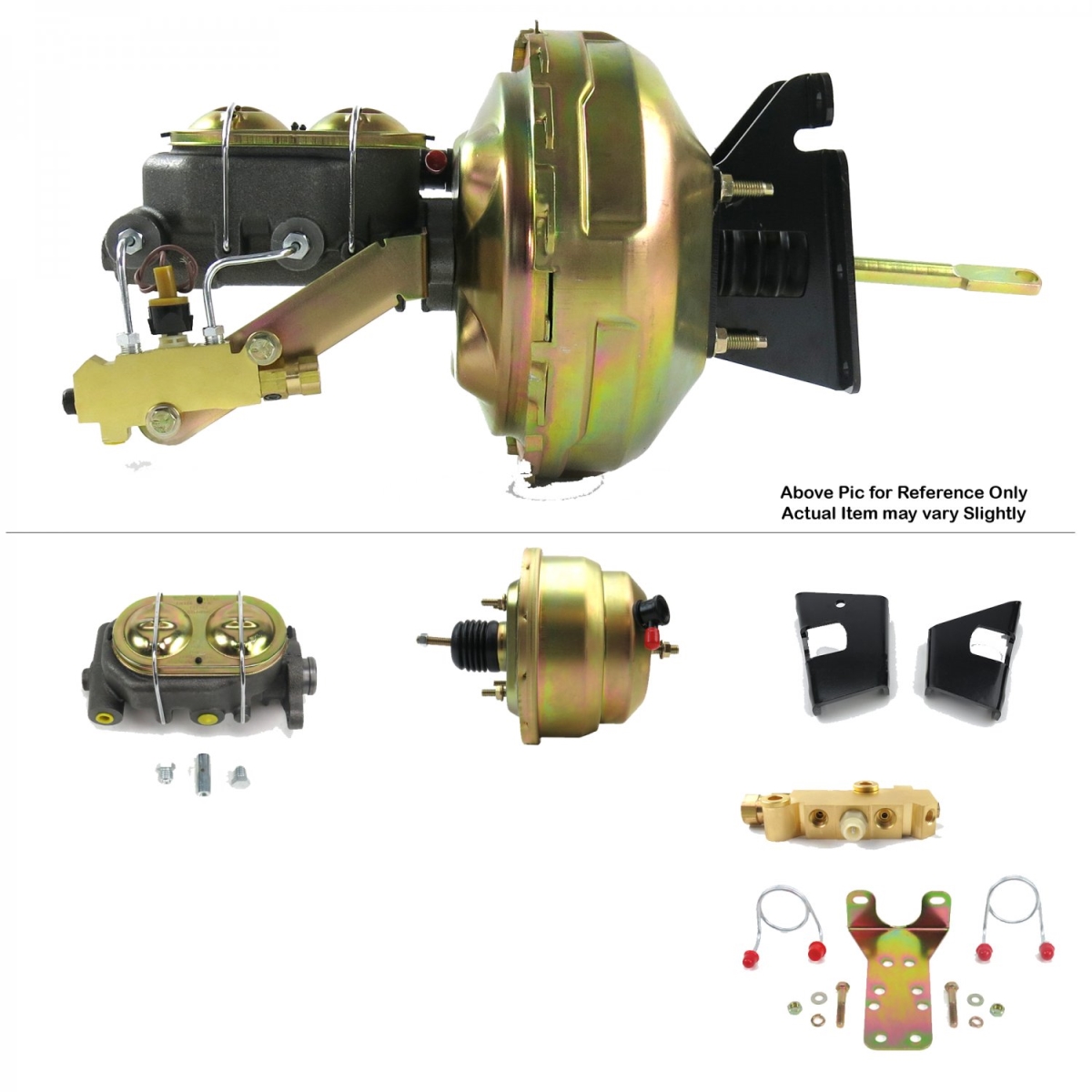 1973-1977 Chevy Chevelle Firewall Mount Power 8 in. Dual Brake Booster Kit Disc & Drum