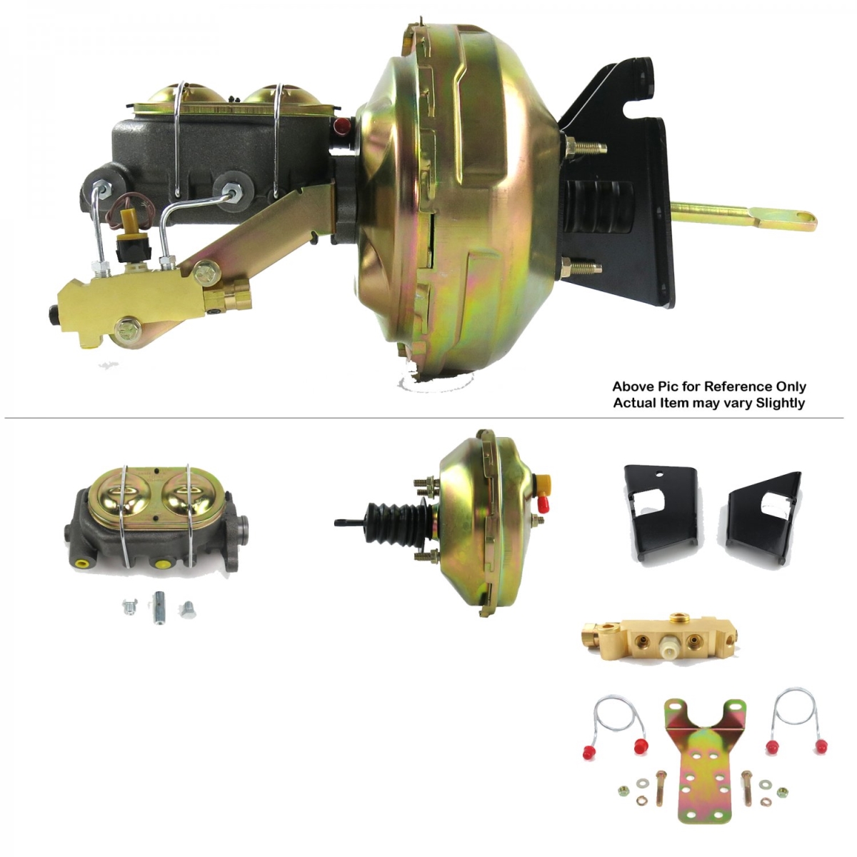 1973-1977 Chevy Chevelle Firewall Mount Power 9 in. Single Brake Booster Kit Disc & Drum