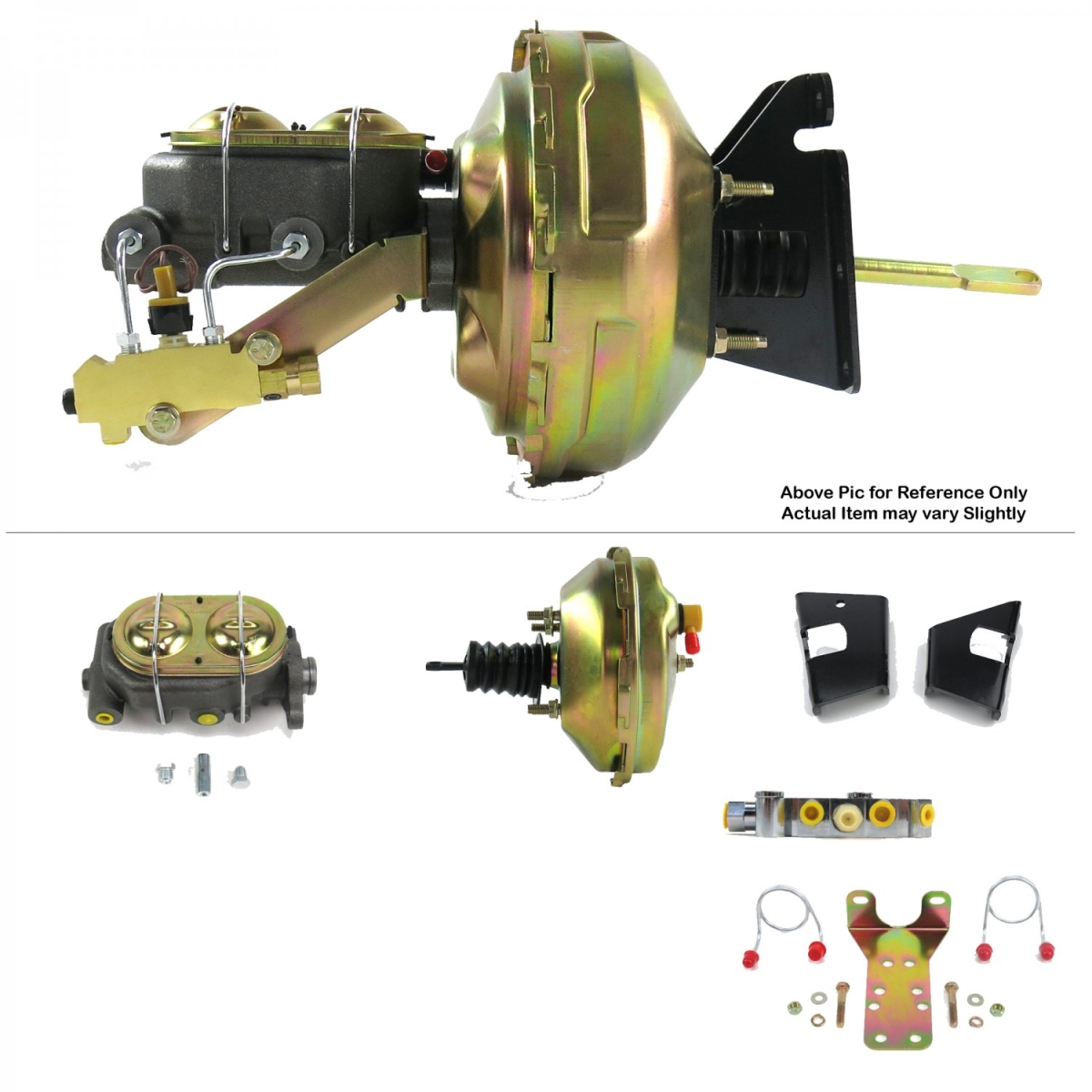 1973-1977 Chevy Chevelle Firewall Mount Power 9 in. Single Brake Booster Kit Disc & Disc