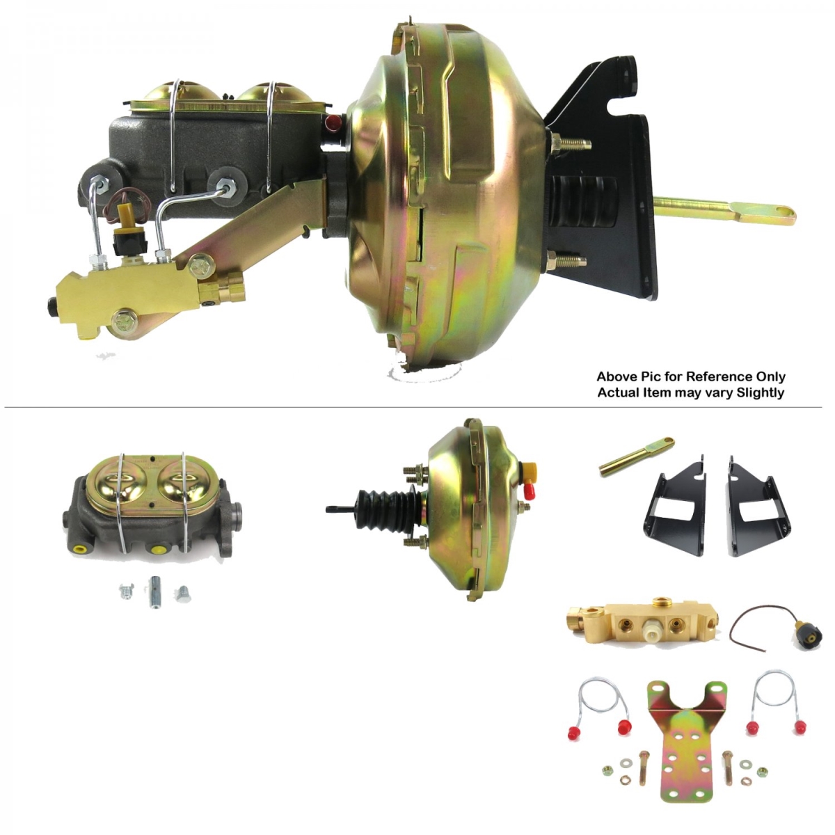 1973-1987 Chevy Truck Firewall Mount Power 9 in. Single Brake Booster Kit BM Disc & Drum