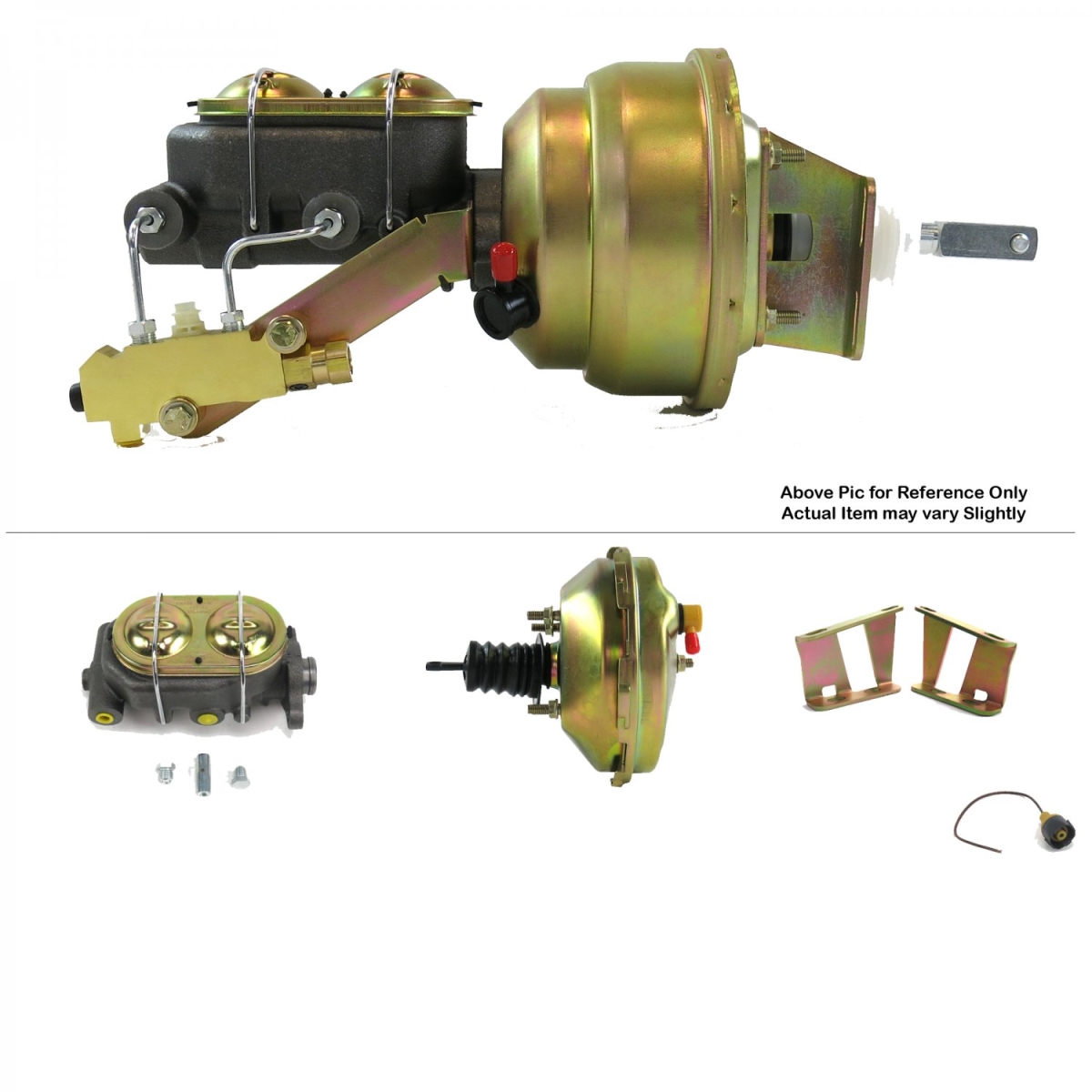 1958-1964 Chevy Bel Air Firewall Mount Power 9 in. Single Brake Booster Kit Disc & Drum