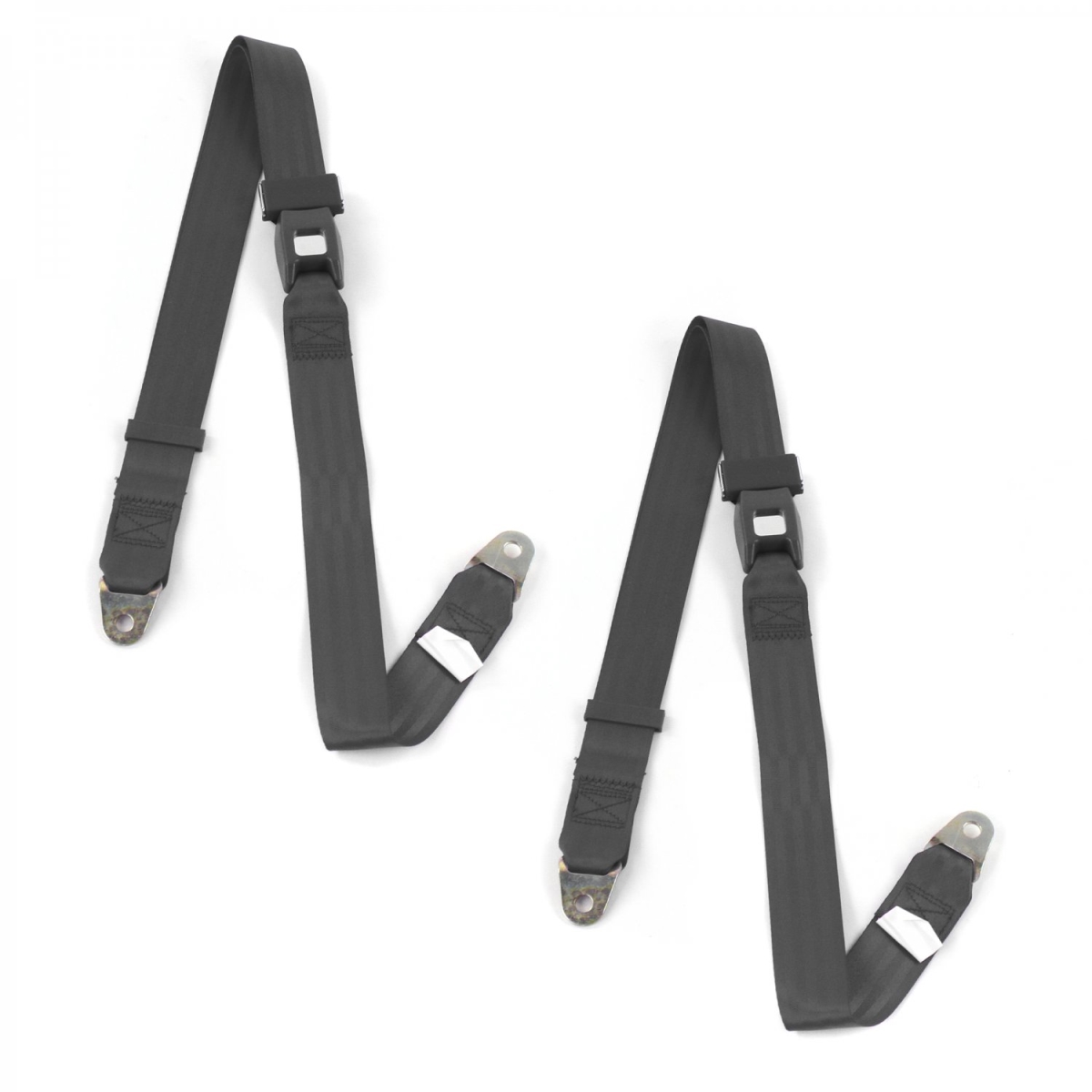 VW Type 2 Split 1949-1967 Standard 2 Point Charcoal Lap Bucket Seat Belt Kit - 2 Belts