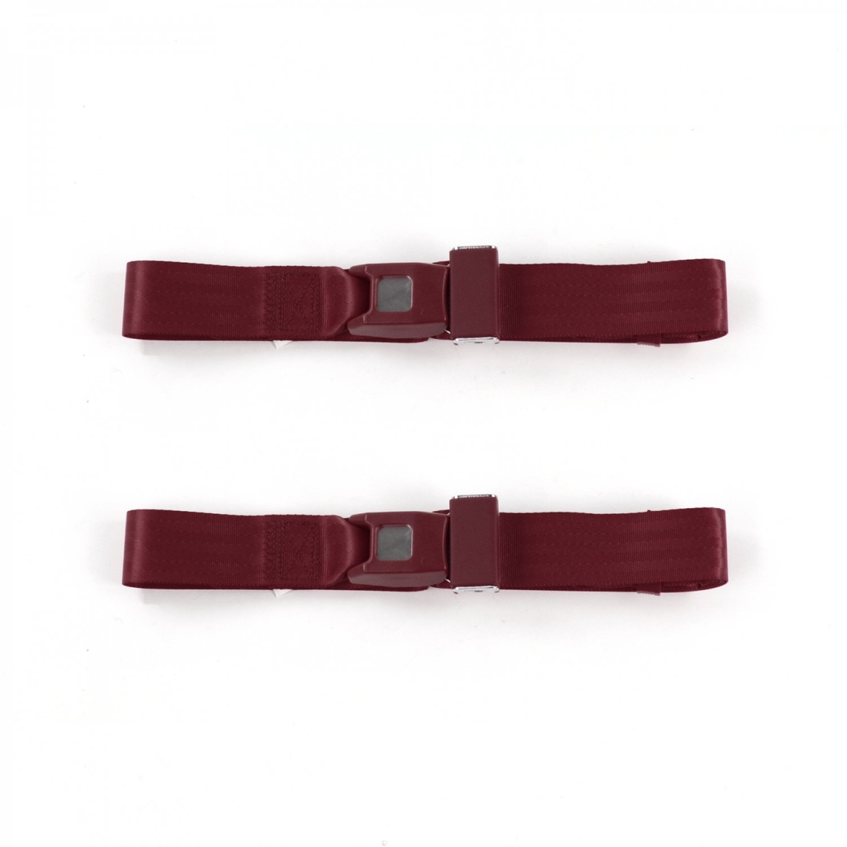 Ford Thunderbird 1961-1966 Standard 2 Point Burgundy Lap Bucket Seat Belt Kit - 2 Belts