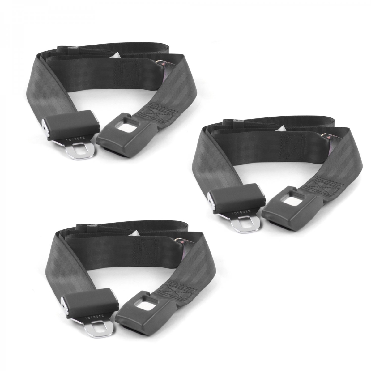 660577 Chevy Chevelle 1964-1967 Standard 2 Point Charcoal Lap Bench Seat Belt Kit - 3 Belts -  safeTboy