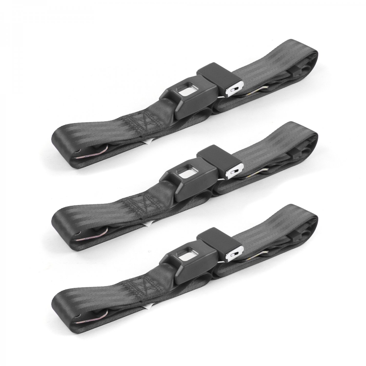 Ford Thunderbird 1961-1966 Standard 2 Point Charcoal Lap Bench Seat Belt Kit - 3 Belts