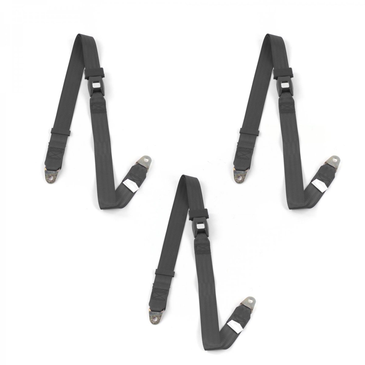 Ford Thunderbird 1980-1982 Standard 2 Point Charcoal Lap Bench Seat Belt Kit - 3 Belts