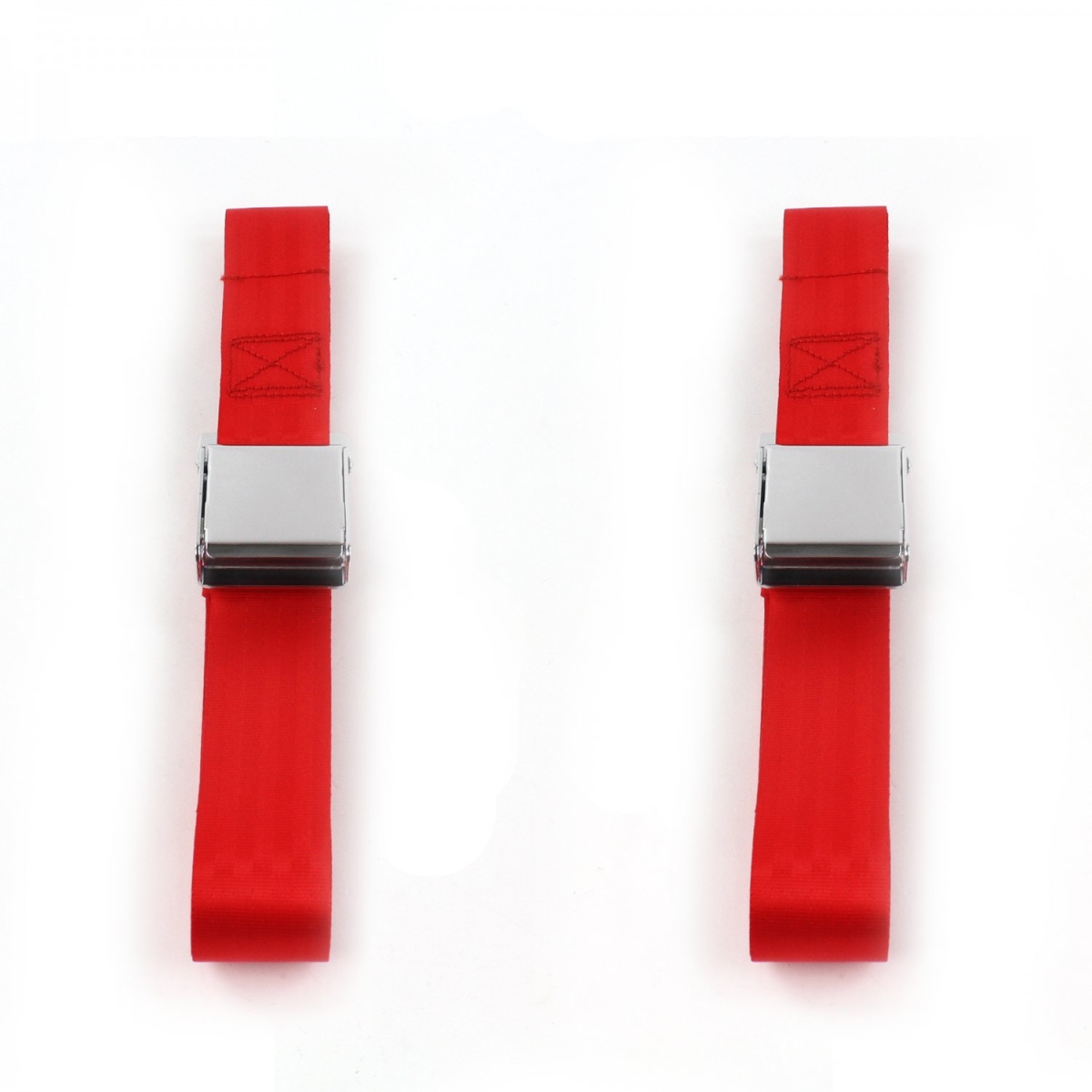 Ford 1932 Model B Airplane 2 Point Red Lap Bucket Seat Belt Kit - 2 Belts