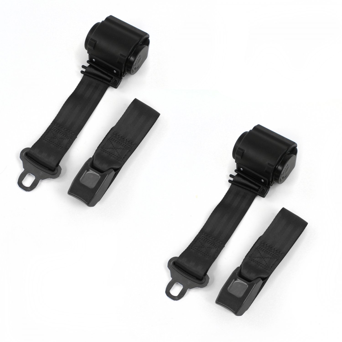 Ford Thunderbird 1980-1982 Standard 2 Point Black Retractable Bucket Seat Belt Kit - 2 Belts