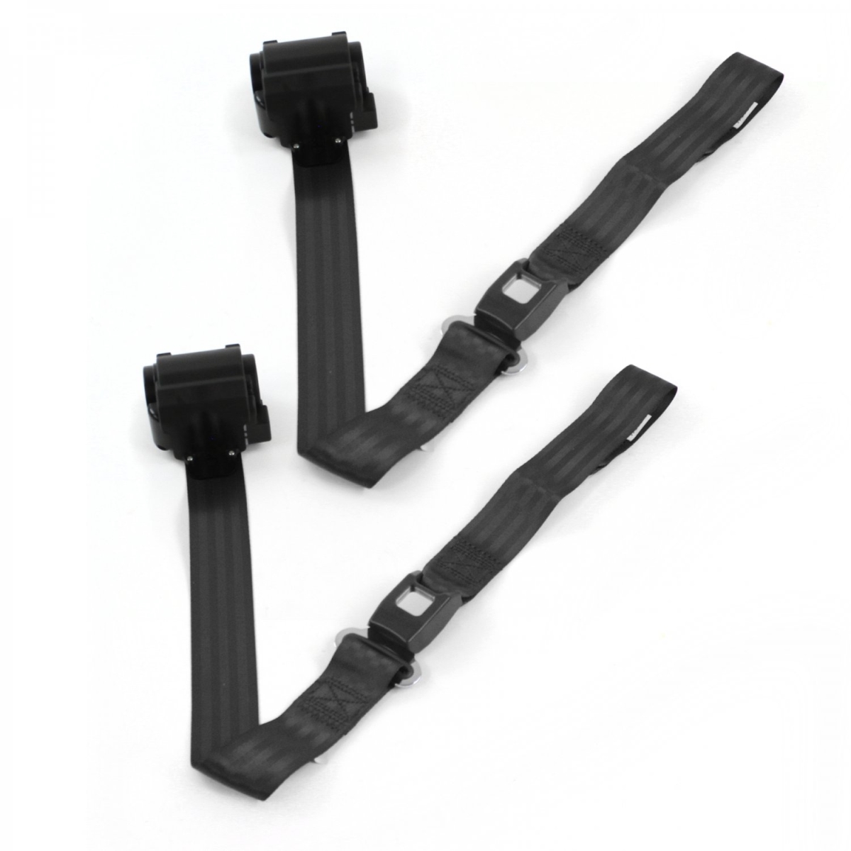 Jeep Commando 1966-1973 Standard 2 Point Black Retractable Bucket Seat Belt Kit - 2 Belts