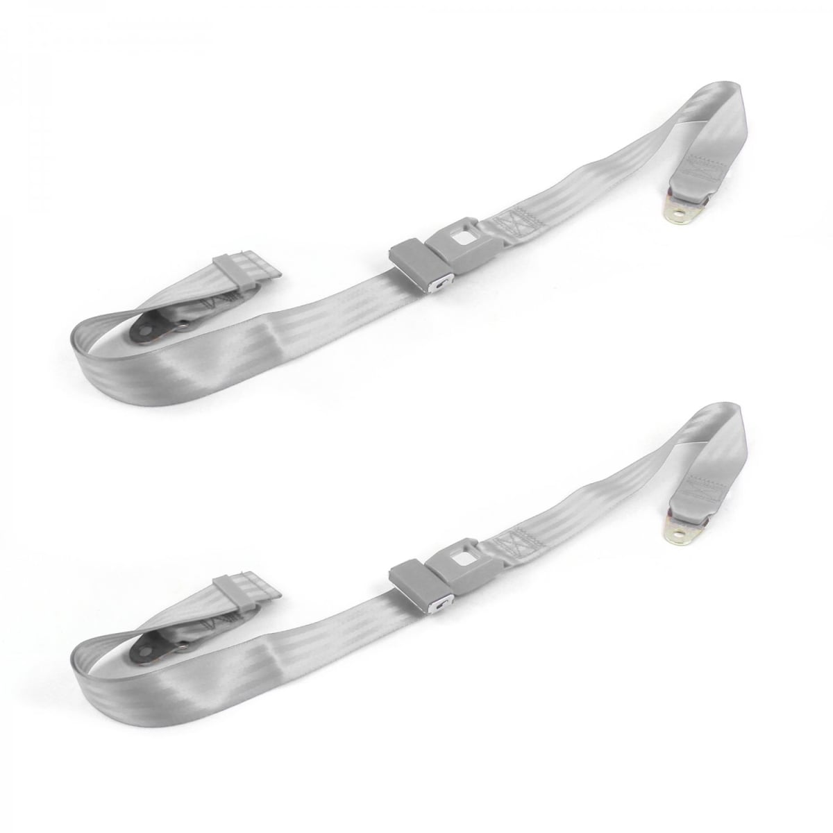 Chevy Impala 1959-1960 Standard 2 Point Gray & Grey Lap Bucket Seat Belt Kit - 2 Belts