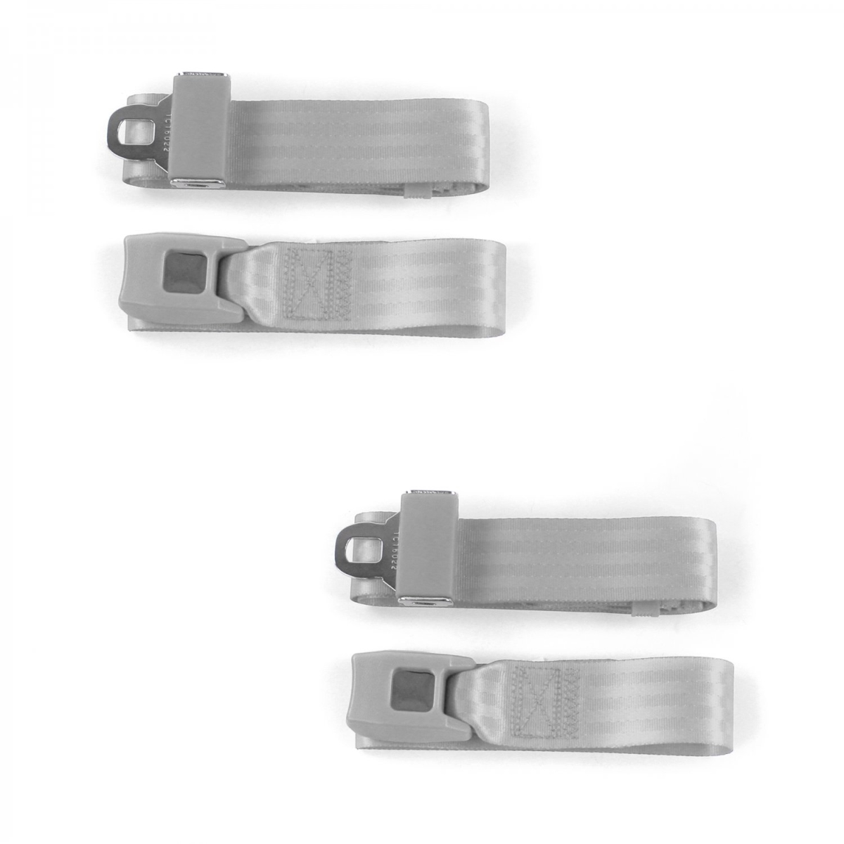 Chevy FS Blazer 1973-1991 Standard 2 Point Gray & Grey Lap Bucket Seat Belt Kit - 2 Belts
