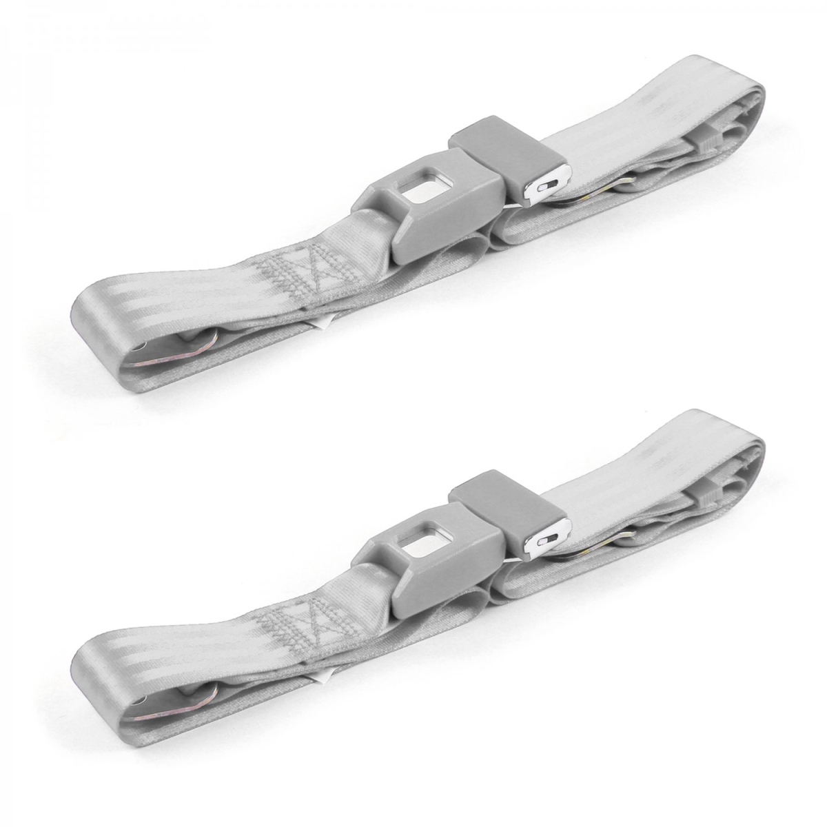 Chevy FS Blazer 1969-1972 Standard 2 Point Gray & Grey Lap Bucket Seat Belt Kit - 2 Belts
