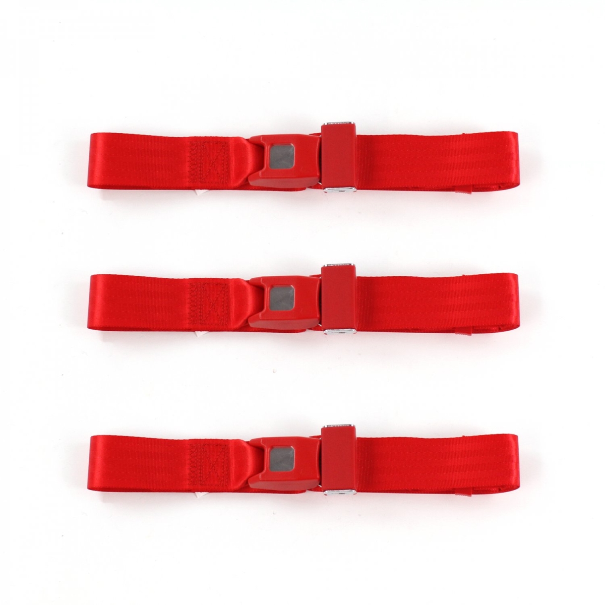Chevy Bel Air 1949-1954 Standard 2 Point Red Lap Bench Seat Belt Kit - 3 Belts