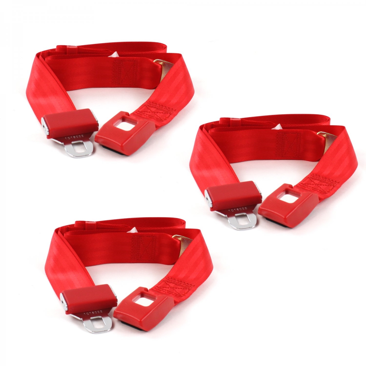 Triumph Herald 1959-1971 Standard 2 Point Red Lap Bench Seat Belt Kit - 3 Belts