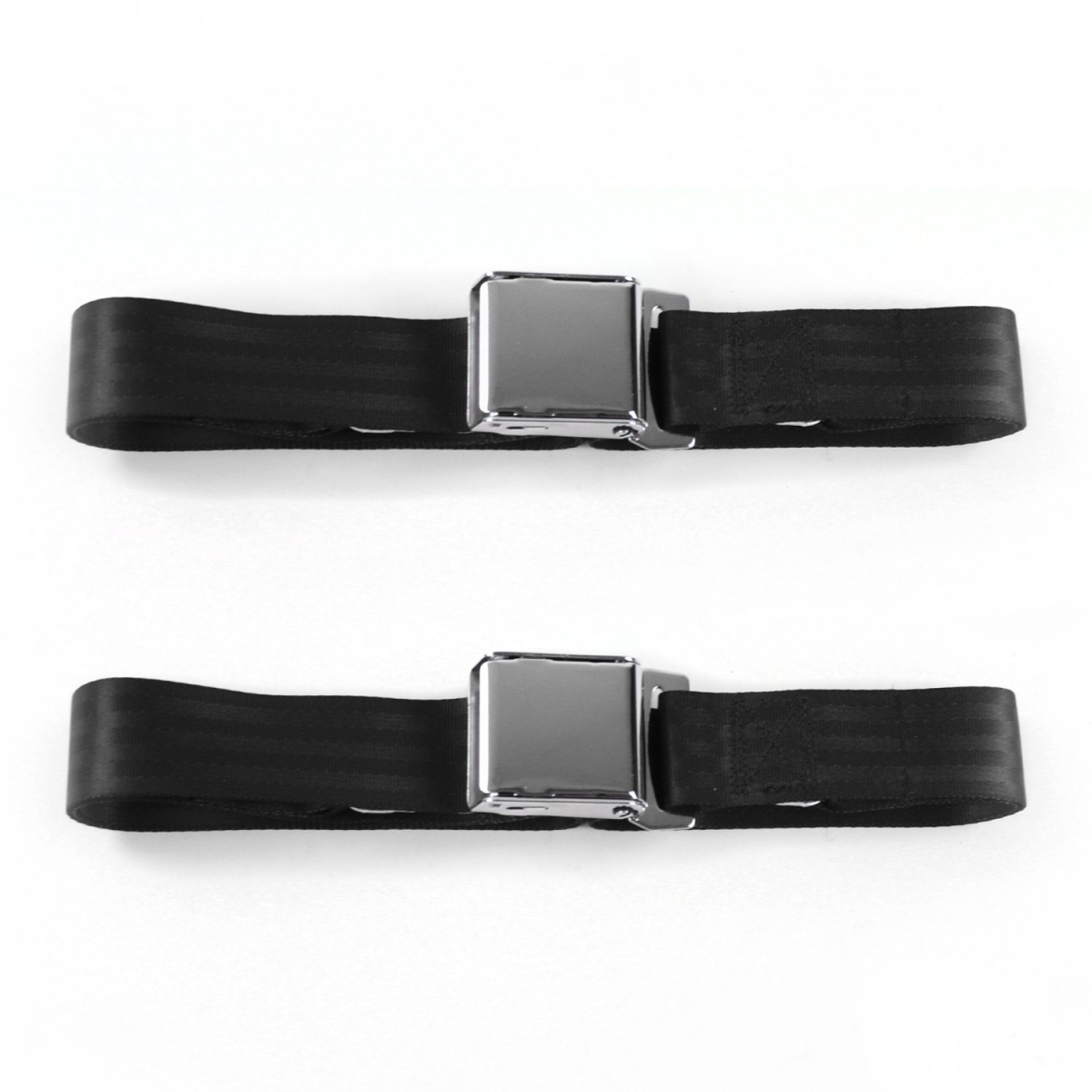 VW Type 3 Squareback Airplane 2 Point Black Lap Bucket Seat Belt Kit - 2 Belts