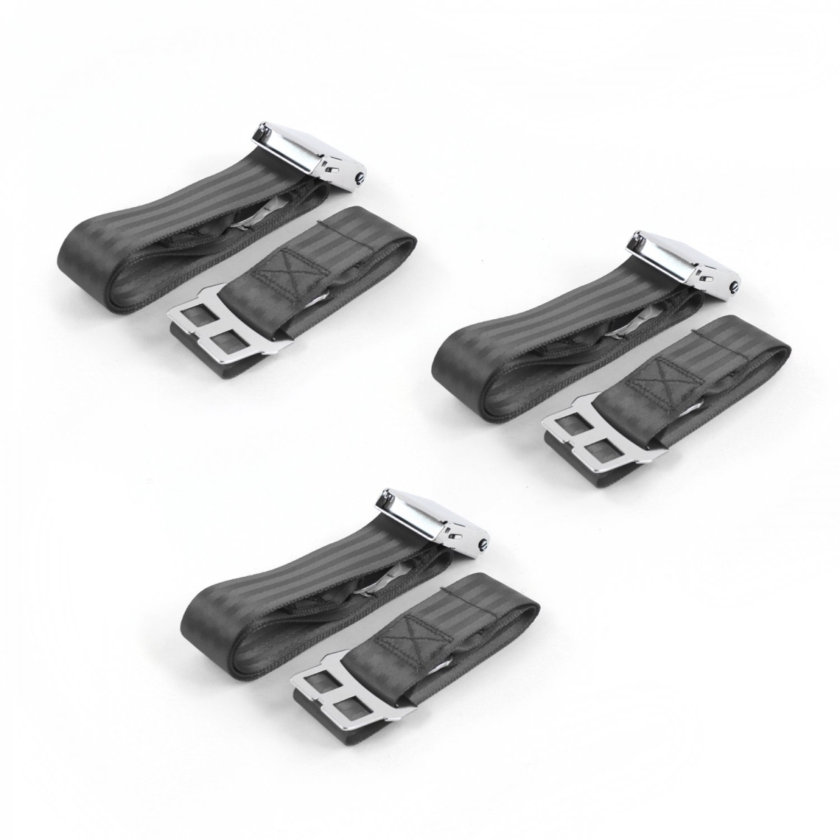 Chevy FS Blazer 1973-1991 Airplane 2 Point Charcoal Lap Bucket Seat Belt Kit - 2 Belts