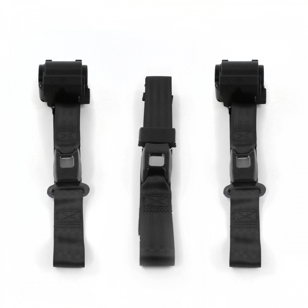 Volkswagen Type 4 1968-1974 Standard 2 Point Black Retractable Bench Seat Belt Kit - 3 Belts
