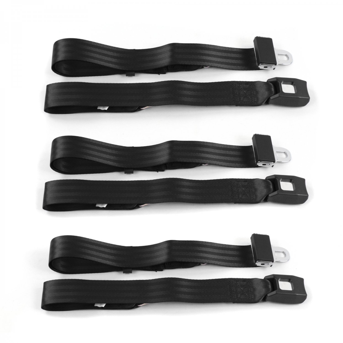 VW Type 1 1968-1983 Standard 2 Point Black Lap Bench Seat Belt Kit - 3 Belts