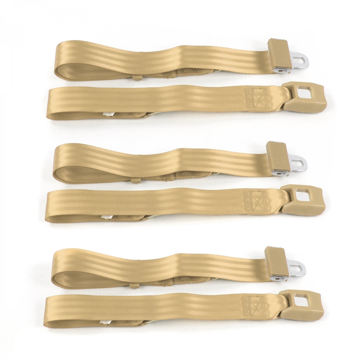 Chevy Impala 1961-1964 Standard 2 Point Tan Lap Bench Seat Belt Kit - 3 Belts