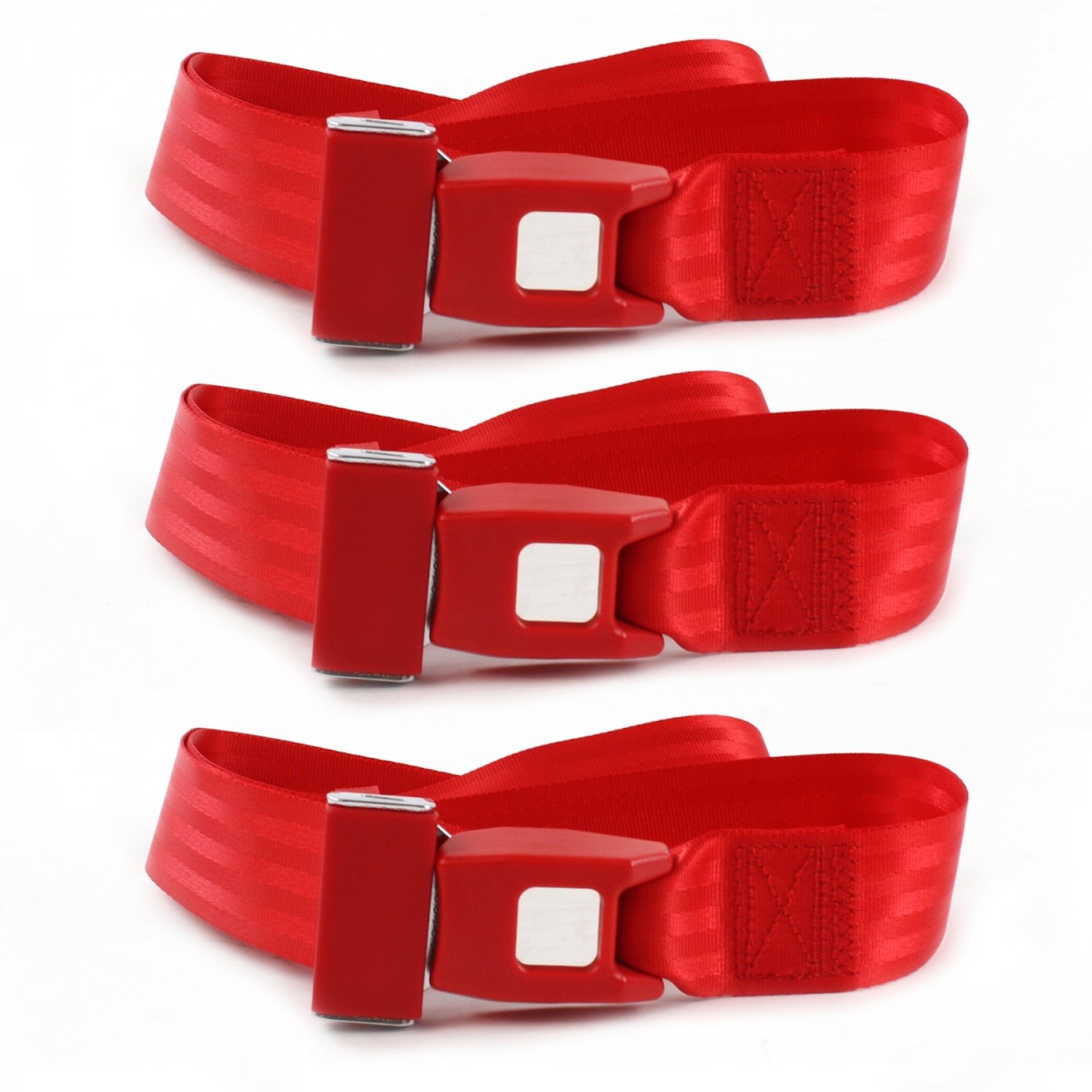 Camaro 1993-2002 Standard 2 Point Red Lap Bench Seat Belt Kit - 3 Belts
