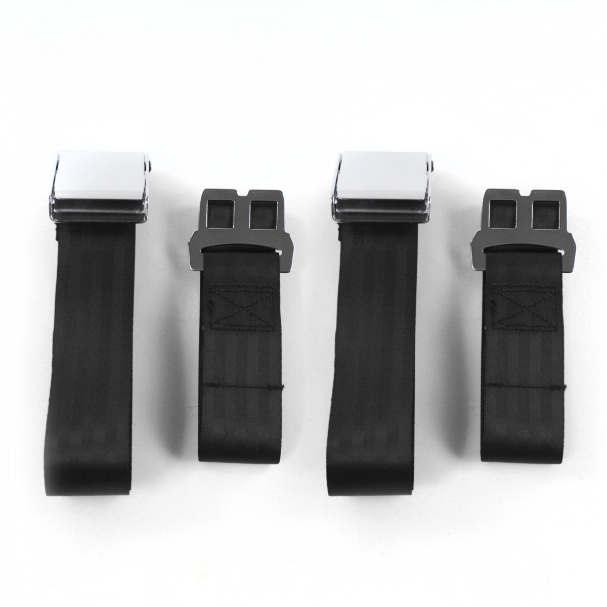 Chevy II 1966-1967 Airplane 2 Point Black Lap Bucket Seat Belt Kit - 2 Belts