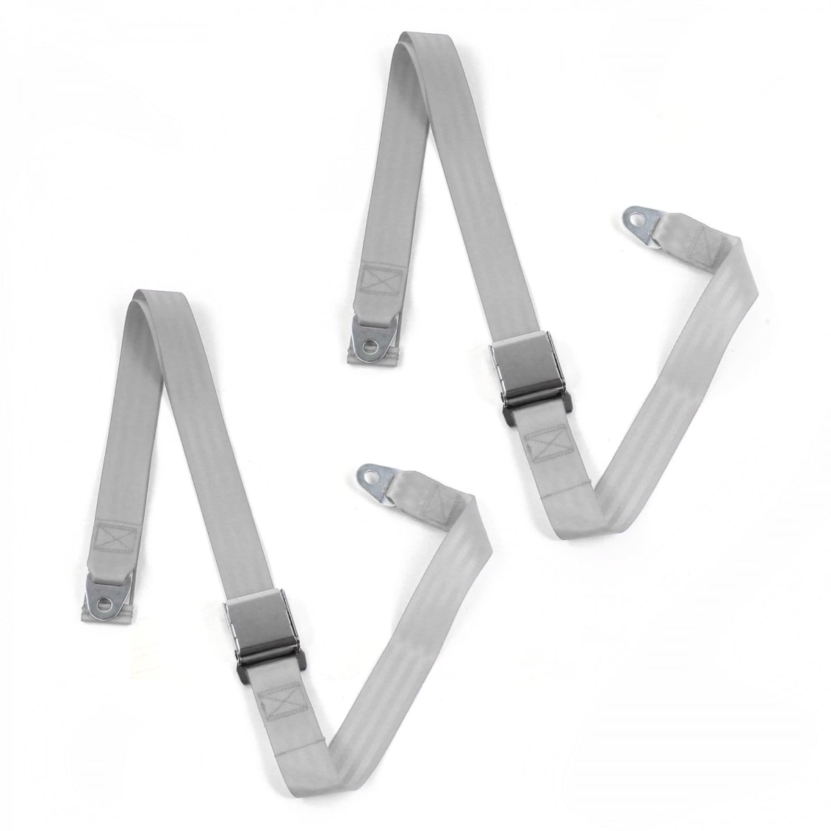 Ford Thunderbird 1961-1966 Airplane 2 Point Gray & Grey Lap Bucket Seat Belt Kit - 2 Belts