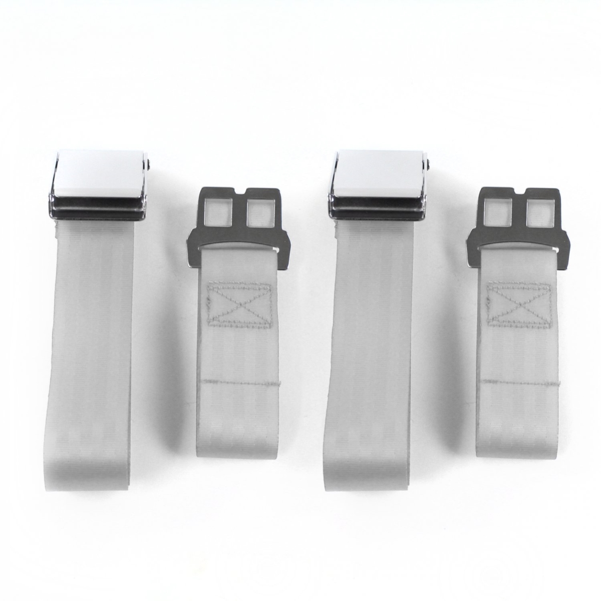 Chevy Impala 1971-1976 Airplane 2 Point Gray & Grey Lap Bucket Seat Belt Kit - 2 Belts