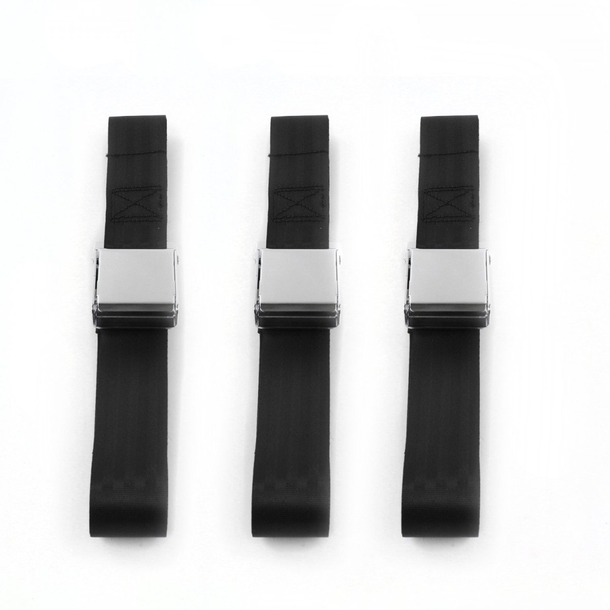 VW Type 1 1958-1967 Airplane 2 Point Black Lap Bench Seat Belt Kit - 3 Belts