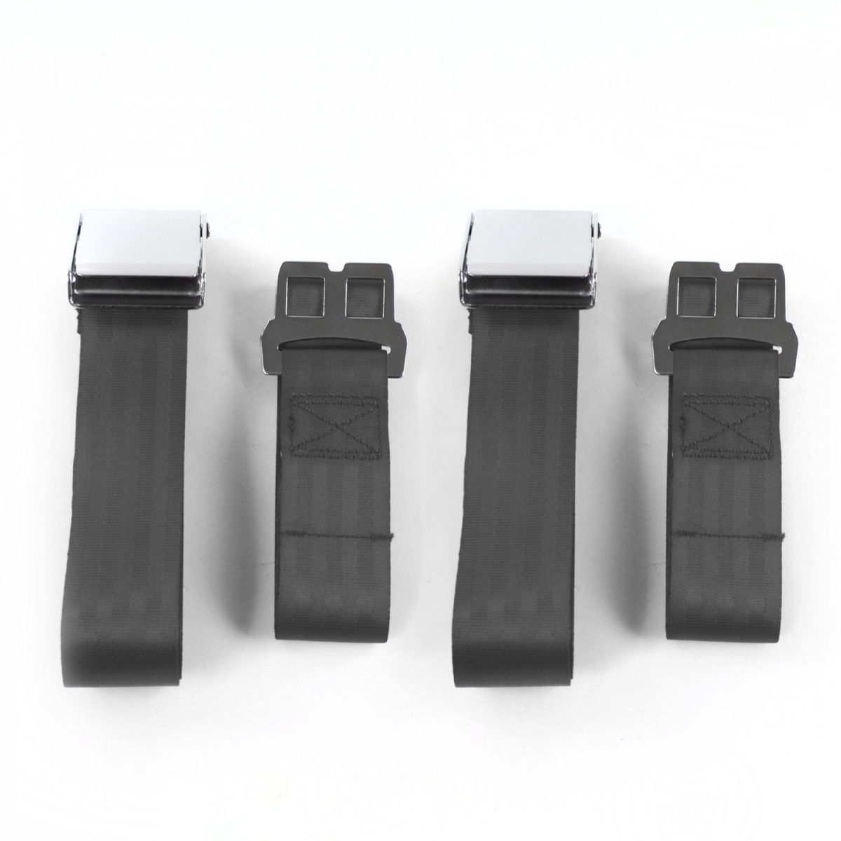 Chevy II 1966-1967 Airplane 2 Point Charcoal Lap Bench Seat Belt Kit - 3 Belts