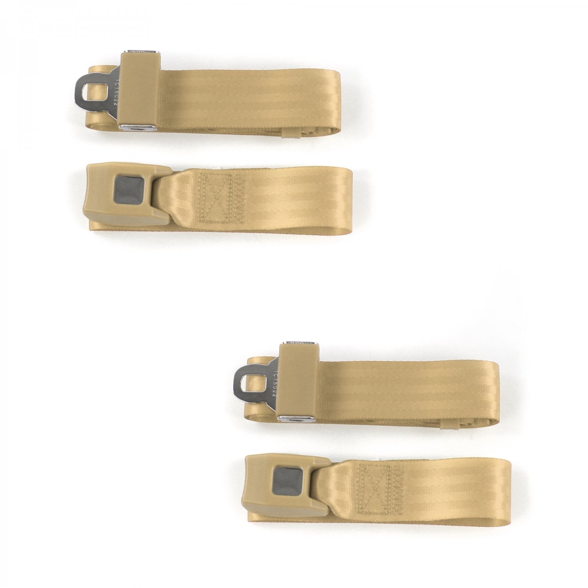 Chevy Nova 1968-1974 Standard 2 Point Tan Lap Bucket Seat Belt Kit - 2 Belts