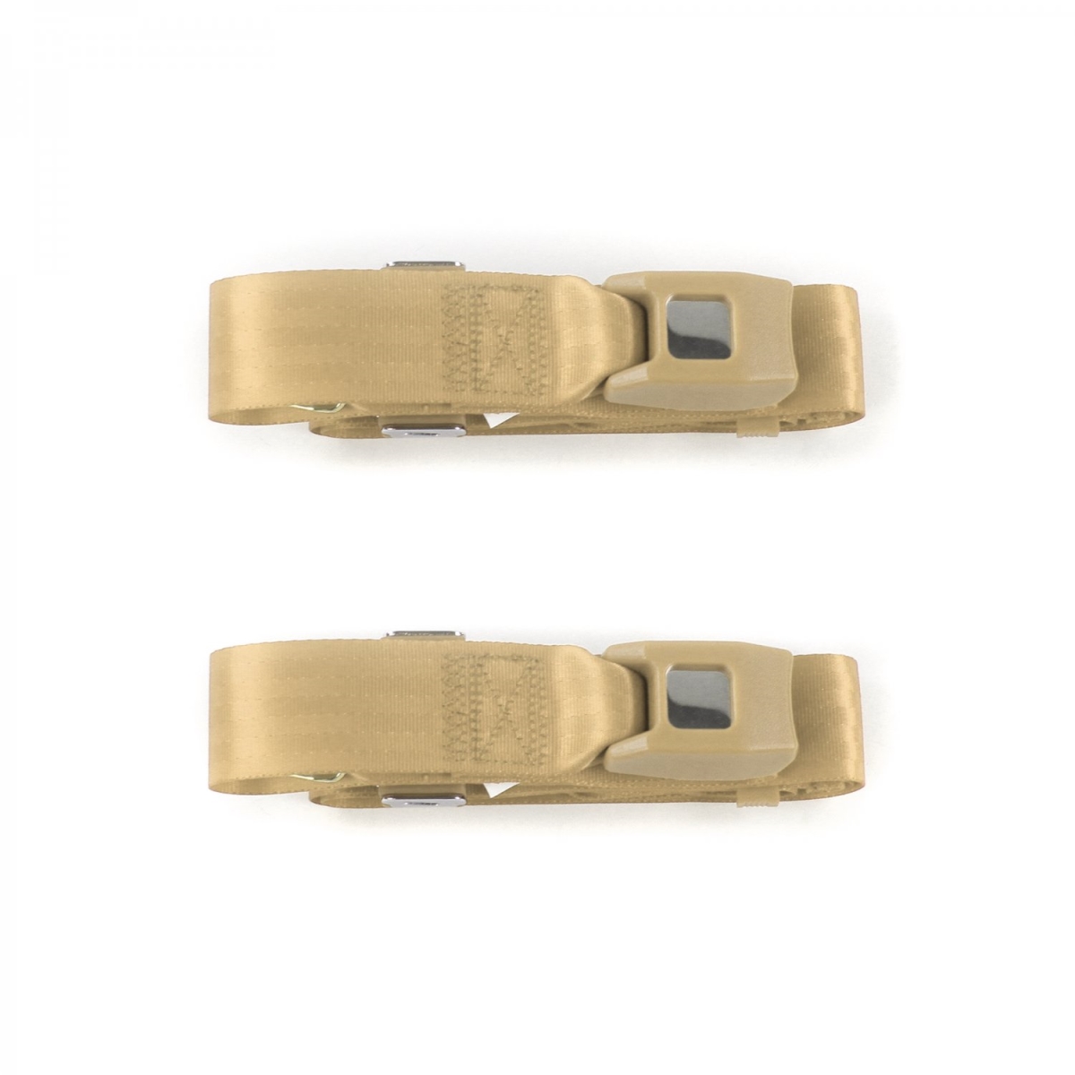 Ford Thunderbird 1977-1979 Standard 2 Point Tan Lap Bucket Seat Belt Kit - 2 Belts
