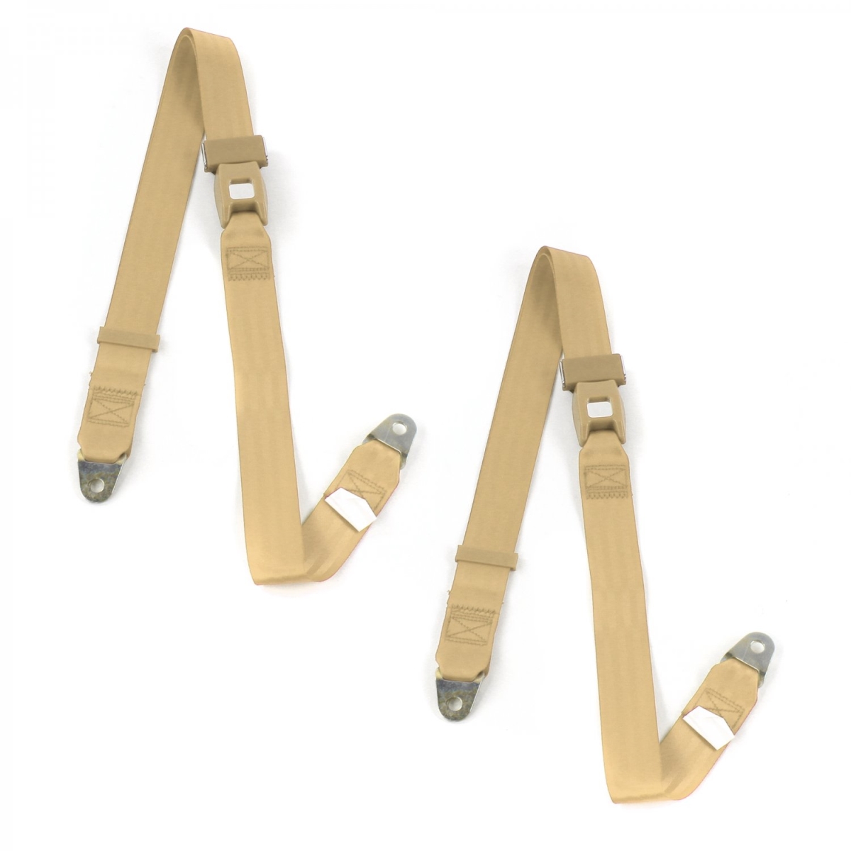 Jeep Comanche 1985-1992 Standard 2 Point Tan Lap Bucket Seat Belt Kit - 2 Belts