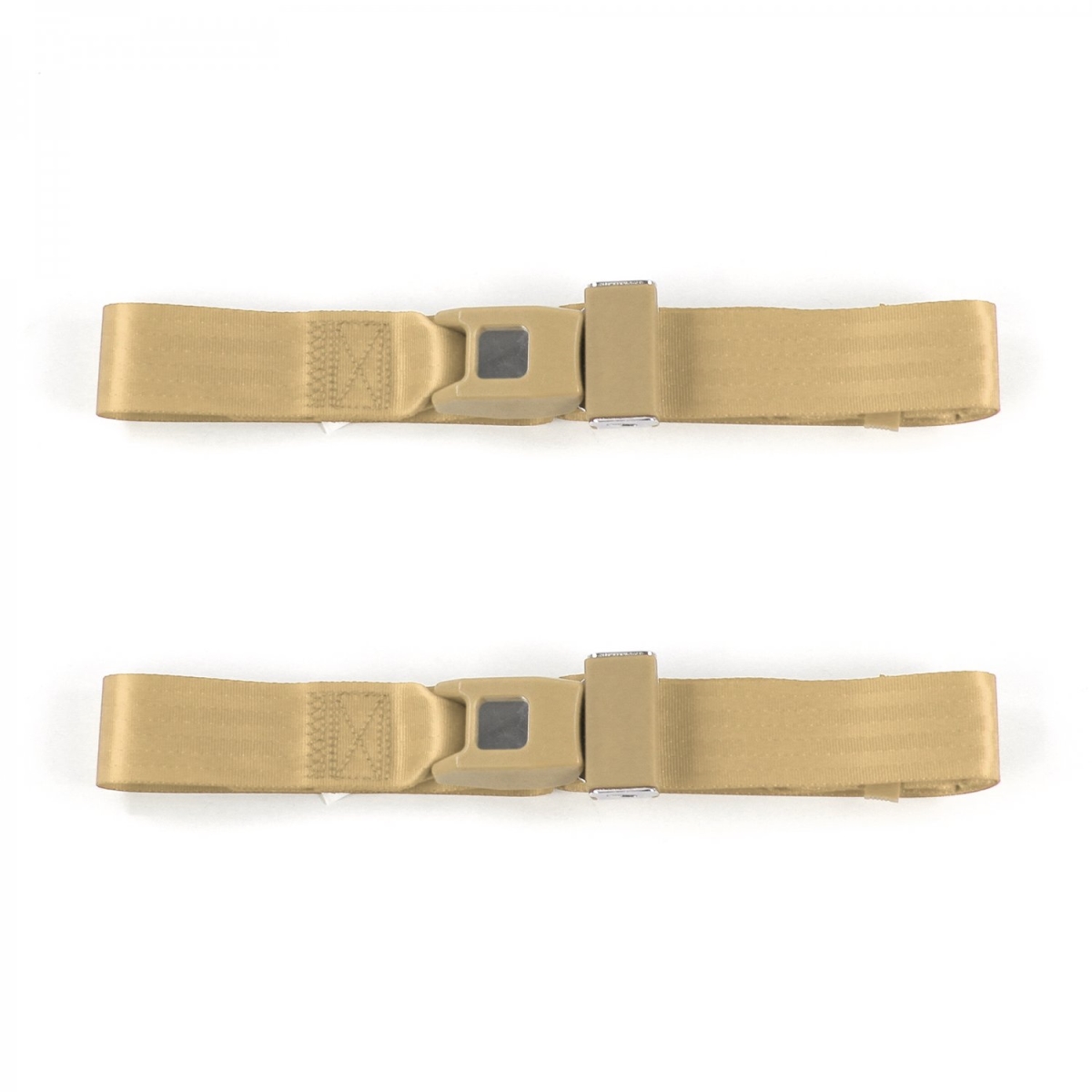 Chevy Impala 1971-1976 Standard 2 Point Tan Lap Bucket Seat Belt Kit - 2 Belts