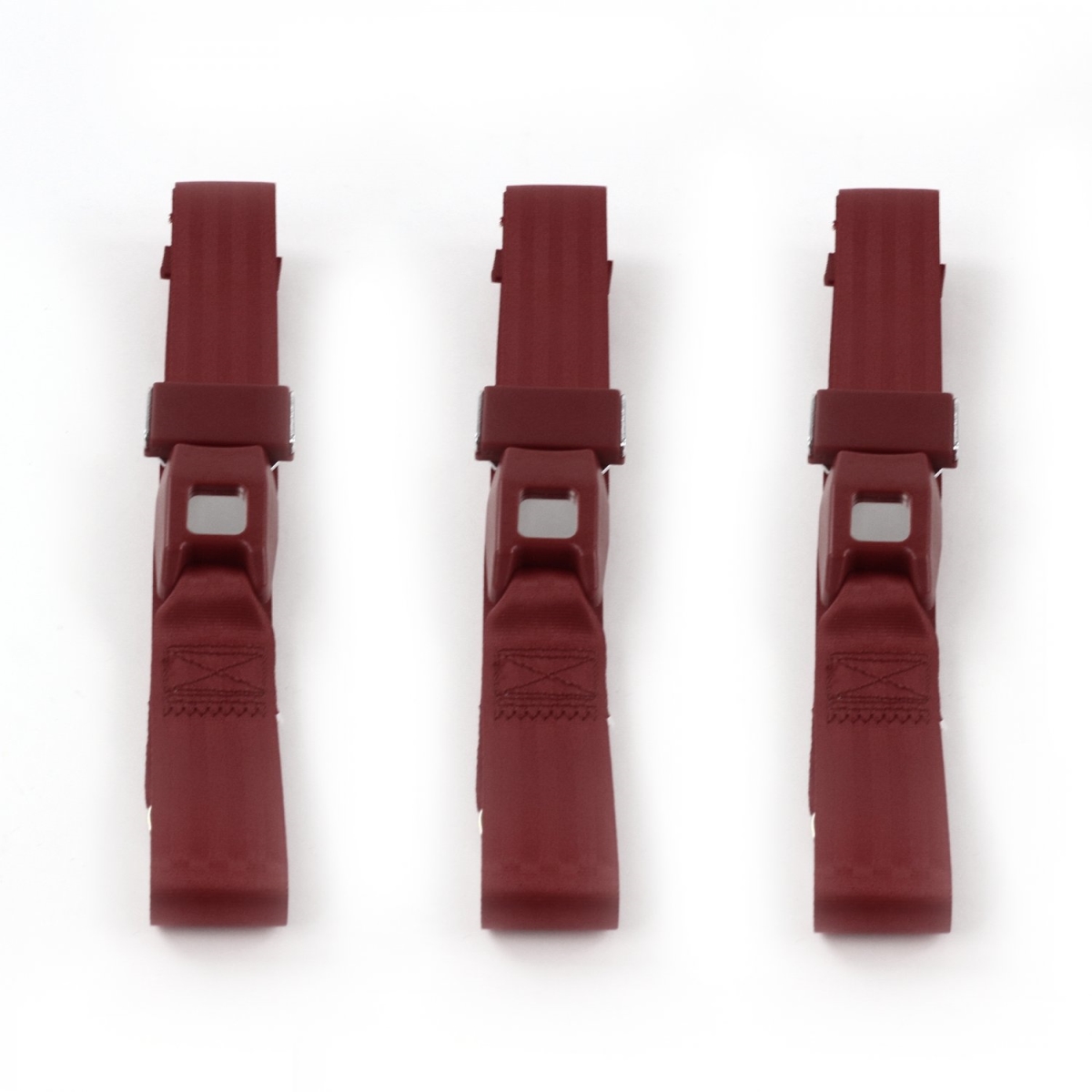 Ford Bronco 1966-1977 Standard 2 Point Burgundy Lap Bench Seat Belt Kit - 3 Belts
