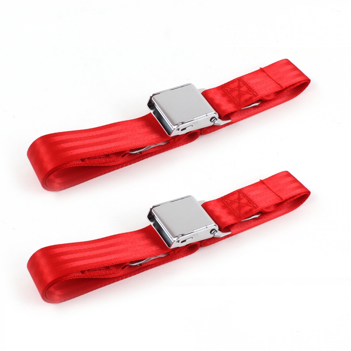 Jeep Gladiator 1962-1988 Airplane 2 Point Red Lap Bucket Seat Belt Kit - 2 Belts