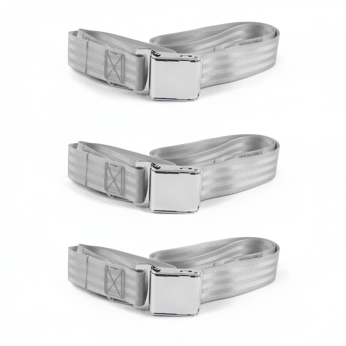 Ford 1952-1954 Airplane 2 Point Gray & Grey Lap Bench Seat Belt Kit - 3 Belts