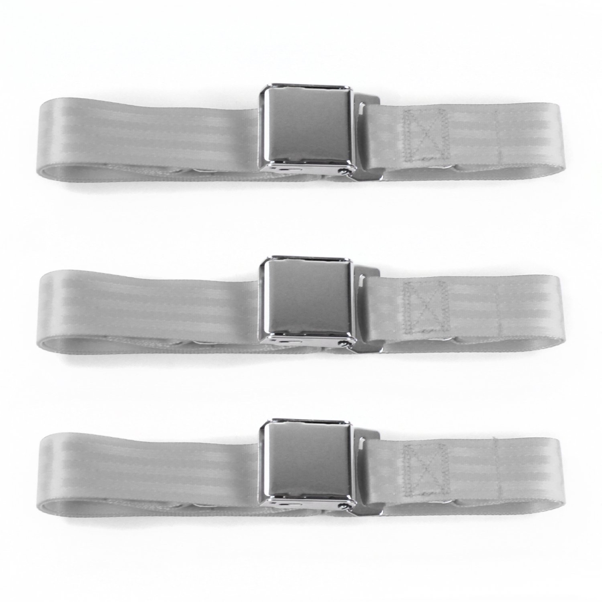 Ford Thunderbird 1977-1979 Airplane 2 Point Gray & Grey Lap Bench Seat Belt Kit - 3 Belts